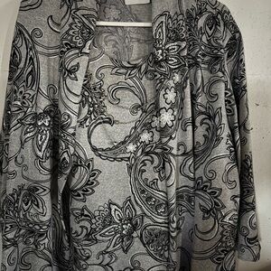 Gray and Black Paisley Cardigan
